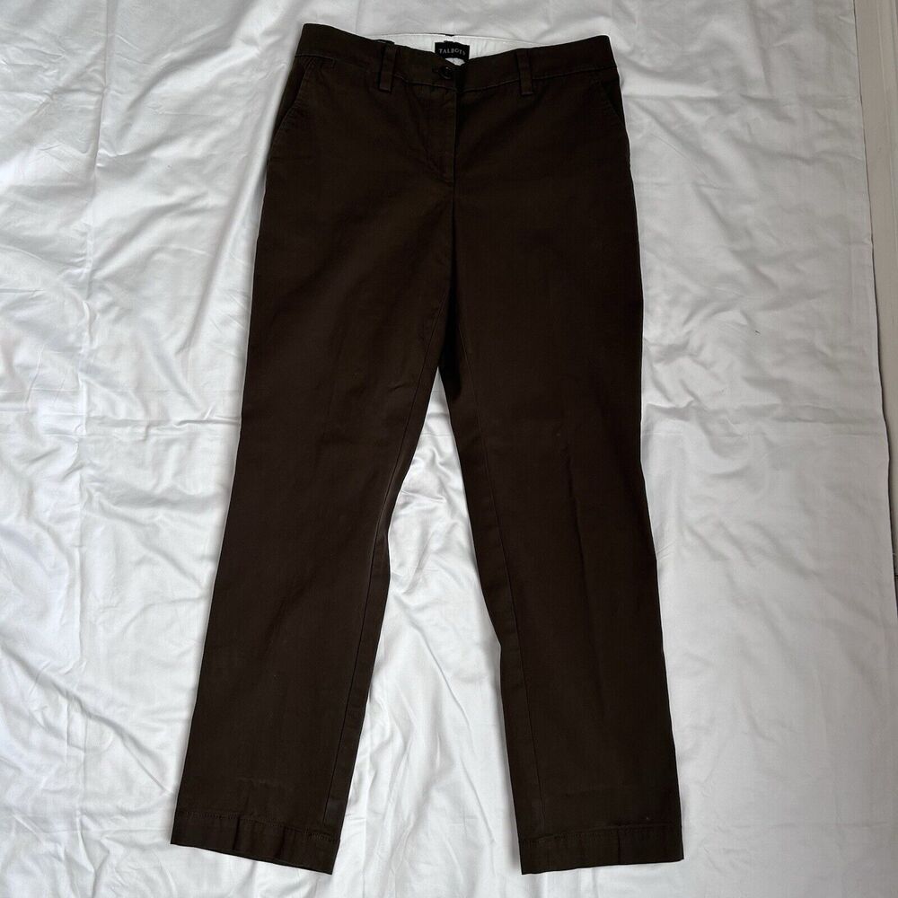 Talbots Perfect Chino Sz 6P Olive Green Blue Mid Rise Straight Leg Pant career